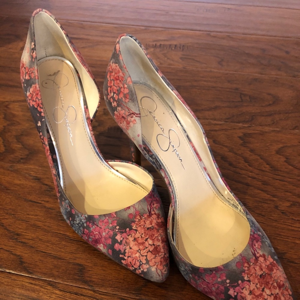 Jessica Simpson cherry blossom heels